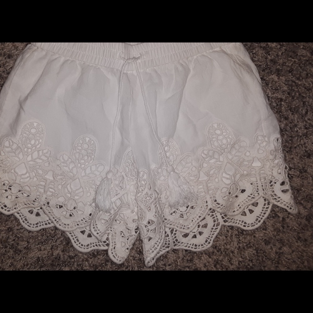 White patterned shorts